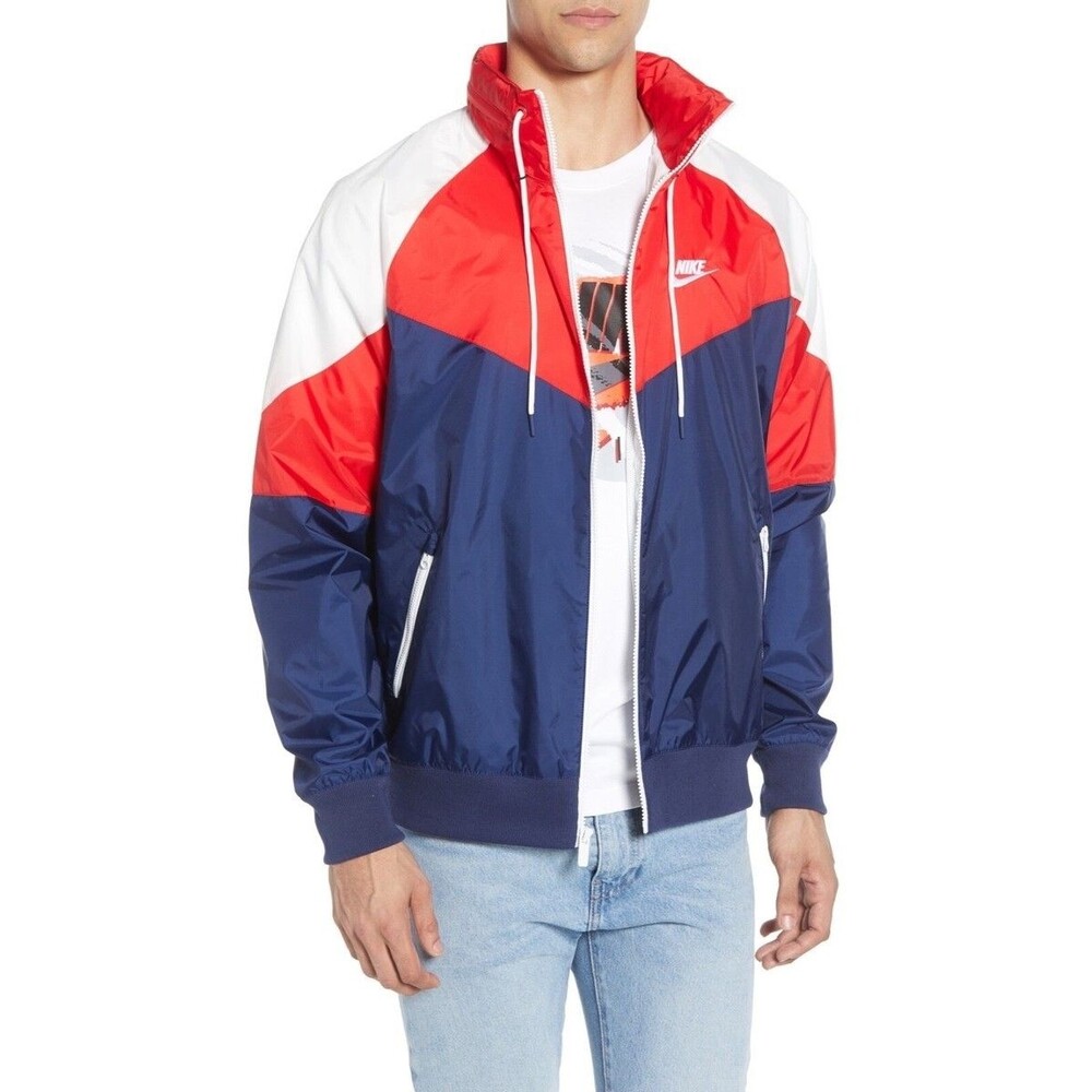 Nike Vintage Super Rare Windrunner Heritage Jacket Blue Red White Nylon Glanz S